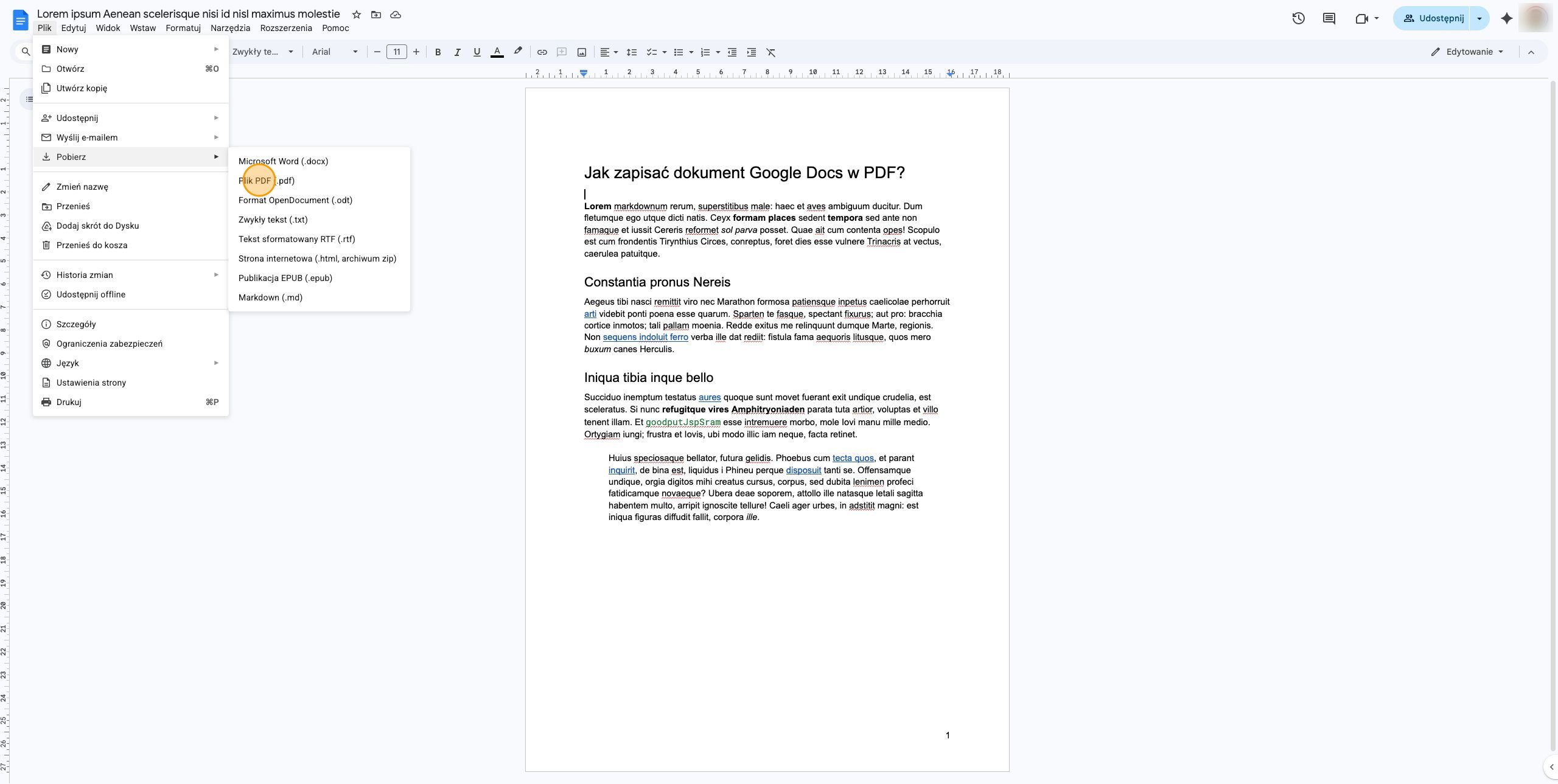 Kliknij Plik PDF (.pdf)