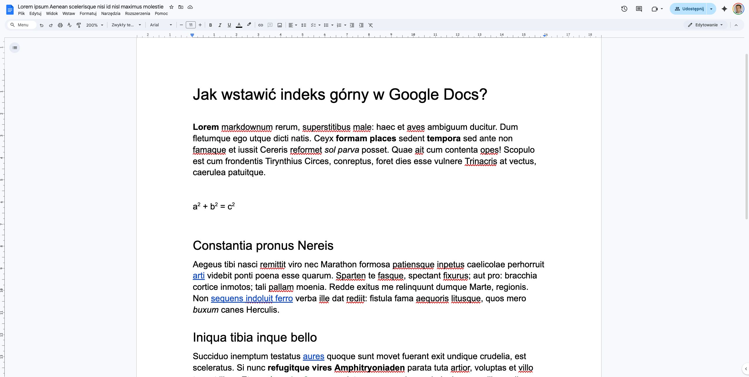 Stan strony po ostatniej akcji